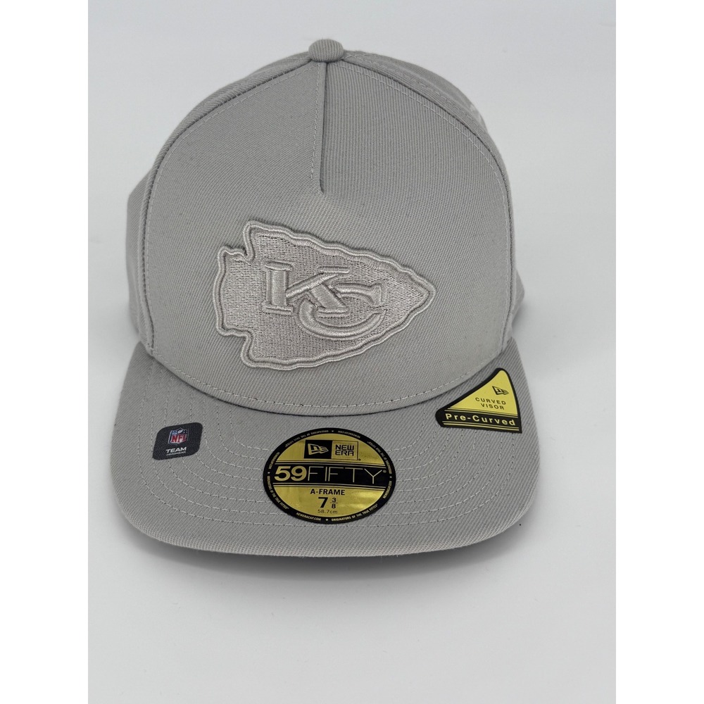New Era 59FIFTY A-Frame Kansas City Chiefs Grey Fitted Hat 7 3/8 NFL 60616495